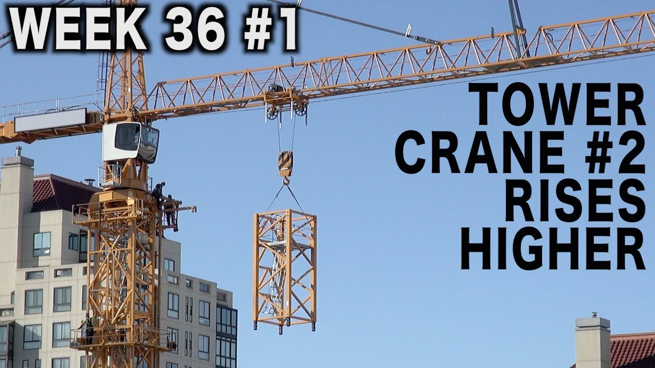 Tower crane #2 rises higher (Ⓗ Week 36 construction clips set #1)