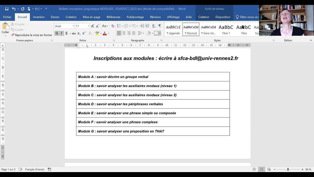 Linguistique anglaise (Sandrine Oriez) : Modules de remise à niveau en linguistique