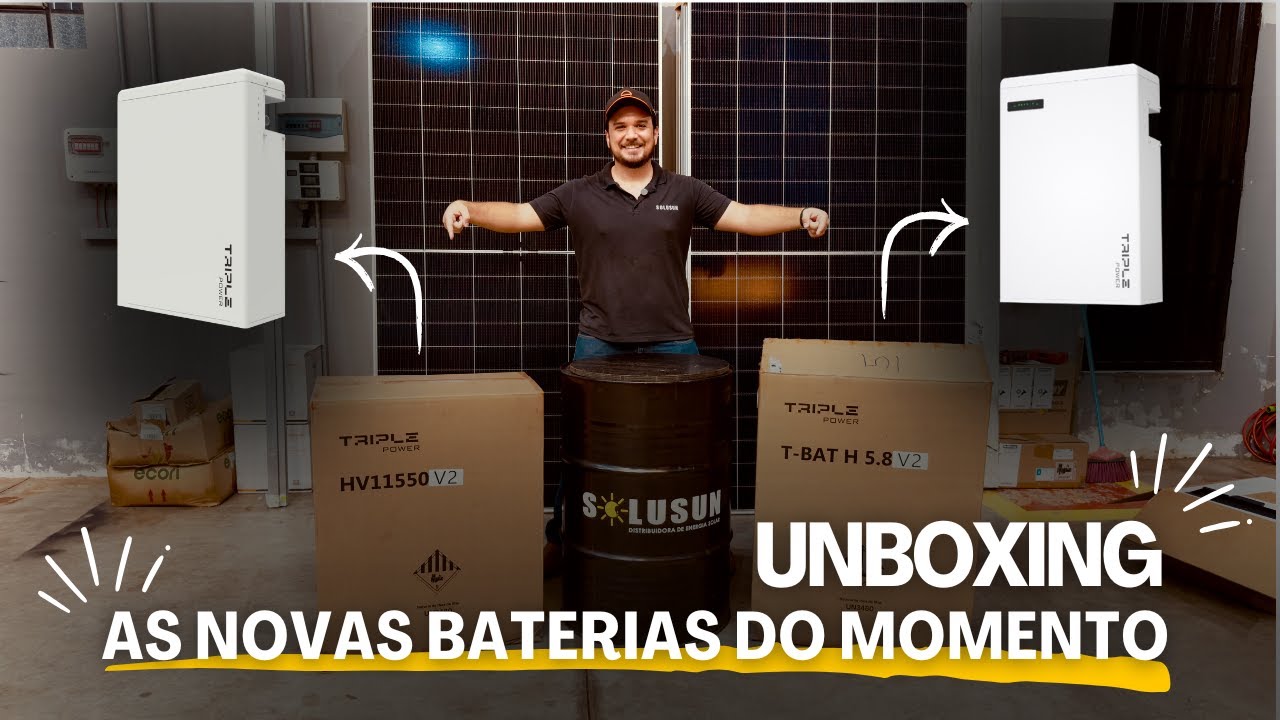 UNBOXING COMPLETO: INVERSOR TRIFÁSICO SOLAX 127/220V + BATERIAS T58 MASTER & SLAVE!