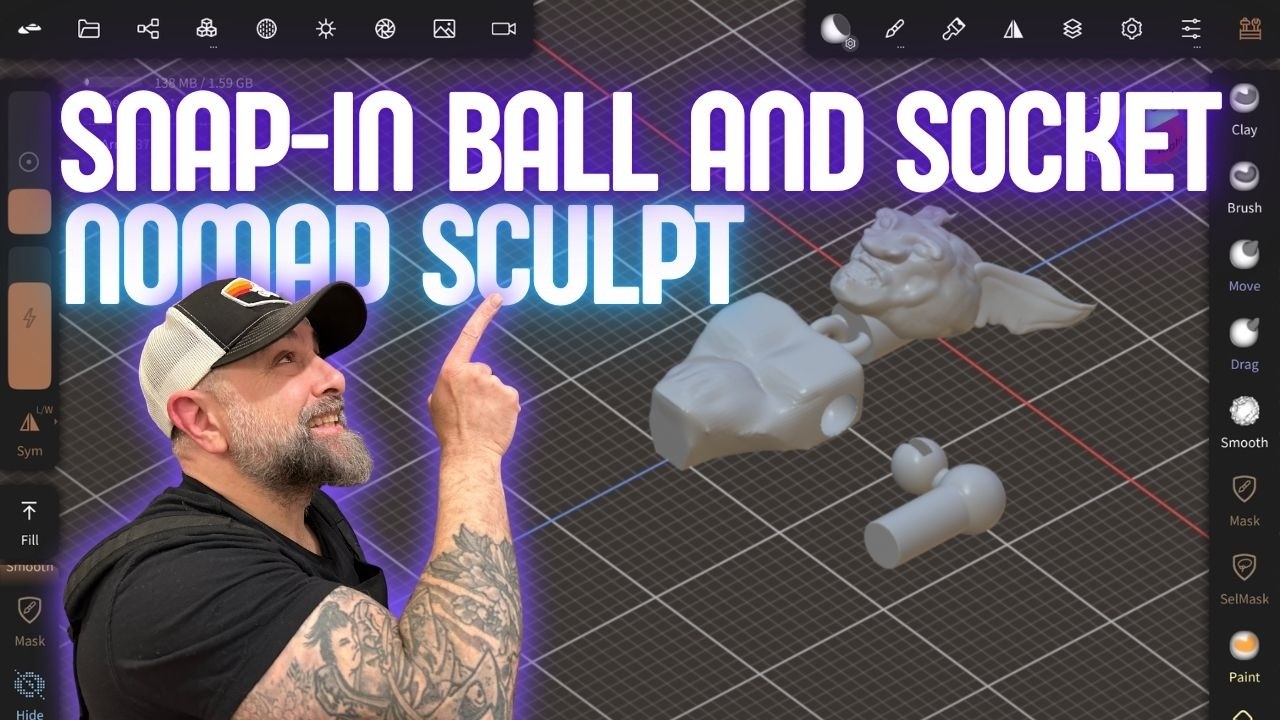 Хотите идеально защелкнуть шаровые и вставные соединения в Nomad Sculpt? Смотрите прямо сейчас
