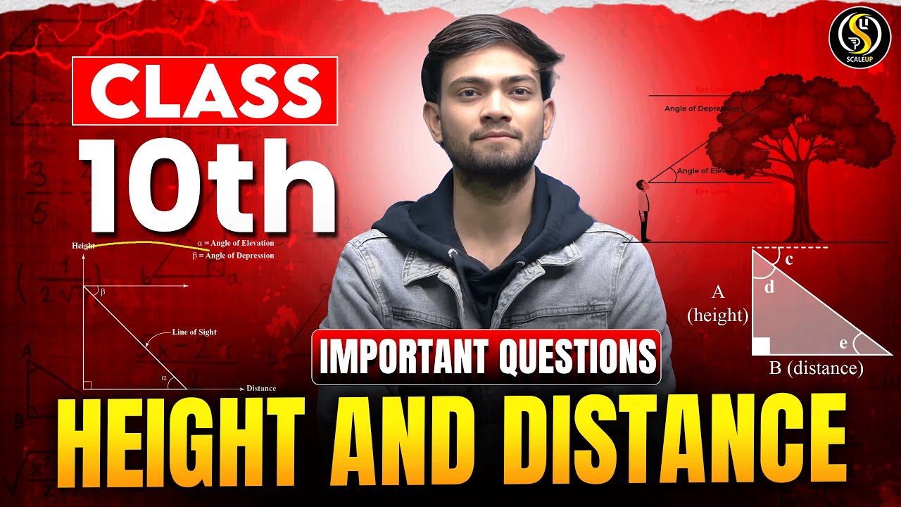 Height & Distance Class 10 Maths 🔥 Most Important Questions with Solutions