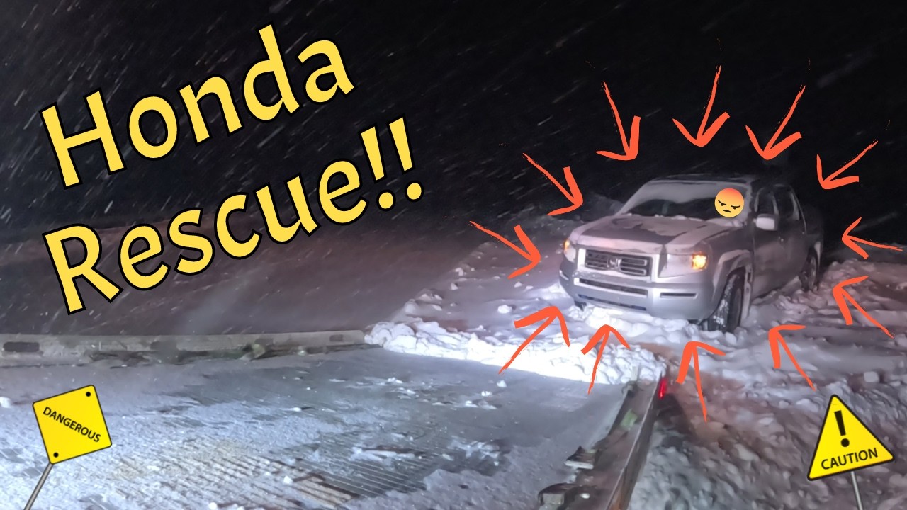 Honda Pickup Truck stuck in the snow!