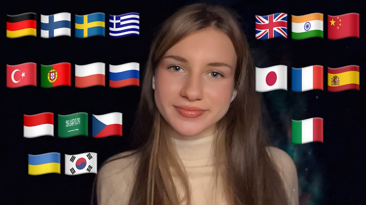 ASMR WHISPERS in 20 different languages 🌍 /АСМР на 20 разных языках 👅