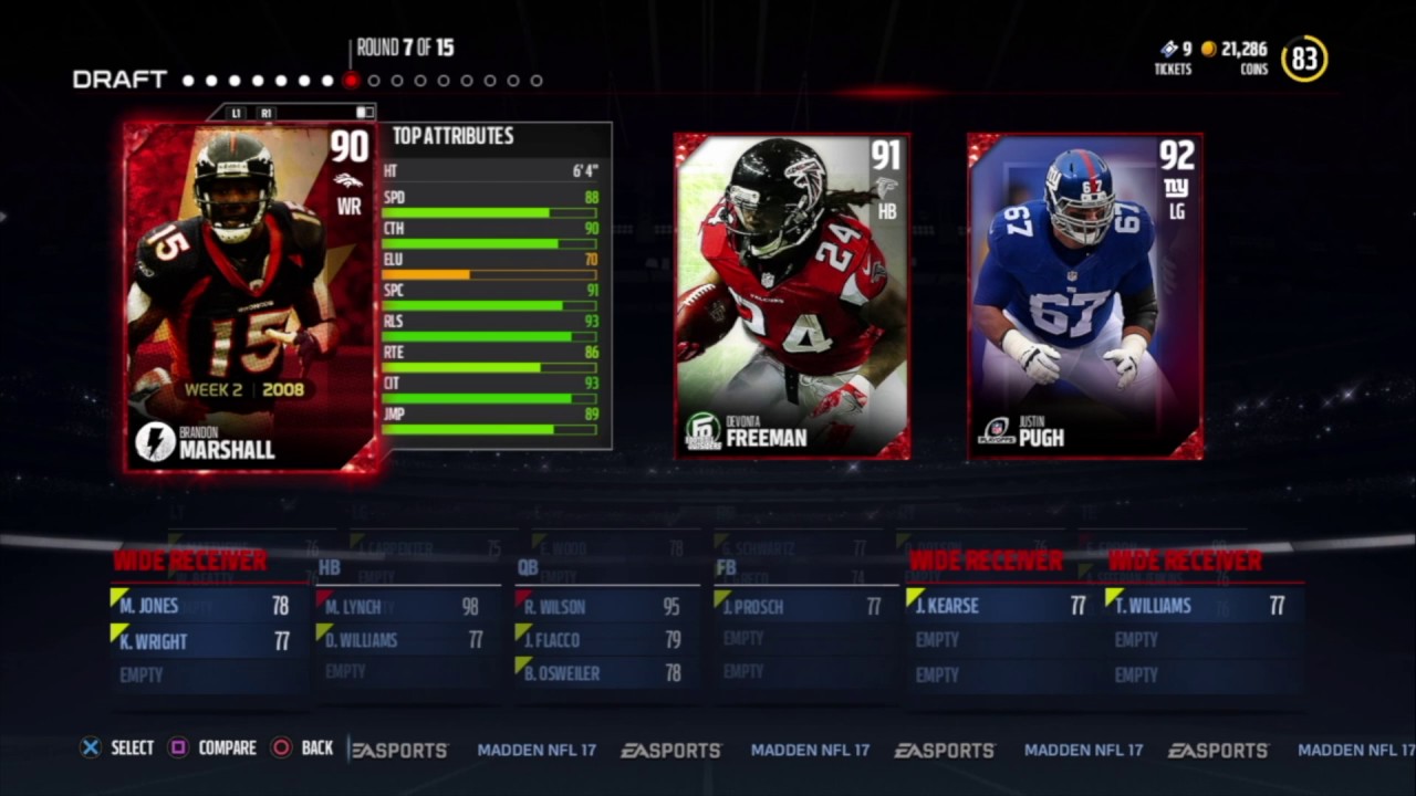 MADDEN 17 90 OVERALL DRAFT CHAMPIONS