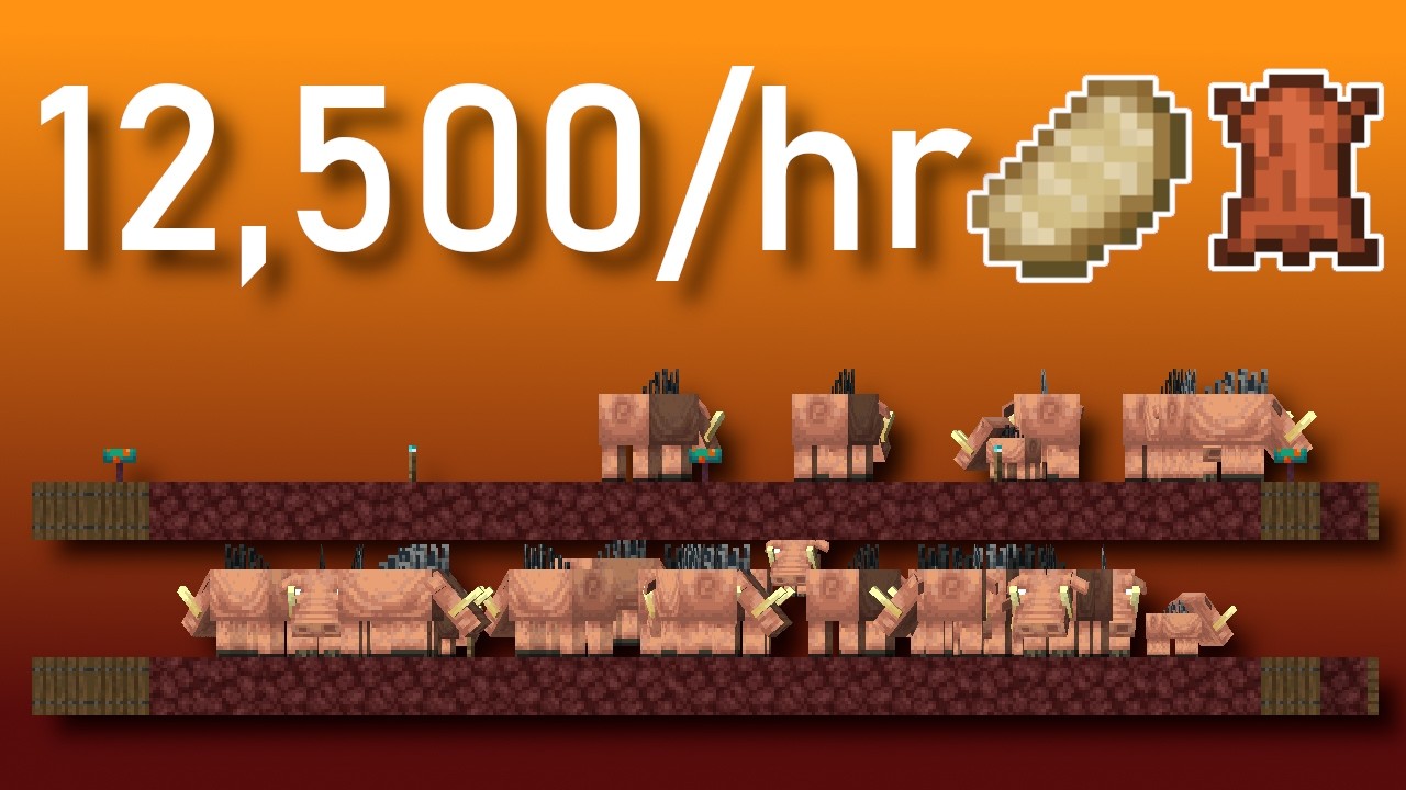 Minecraft's Instant Hoglin Food and Leather Farm