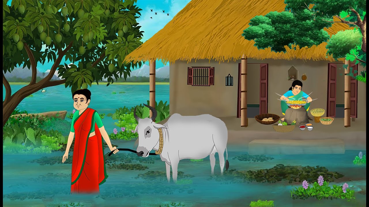 दो बहनों का बाढ़ के दिन | Hindi Story | Hindi Kahani | Moral Stories | Cartoon Story