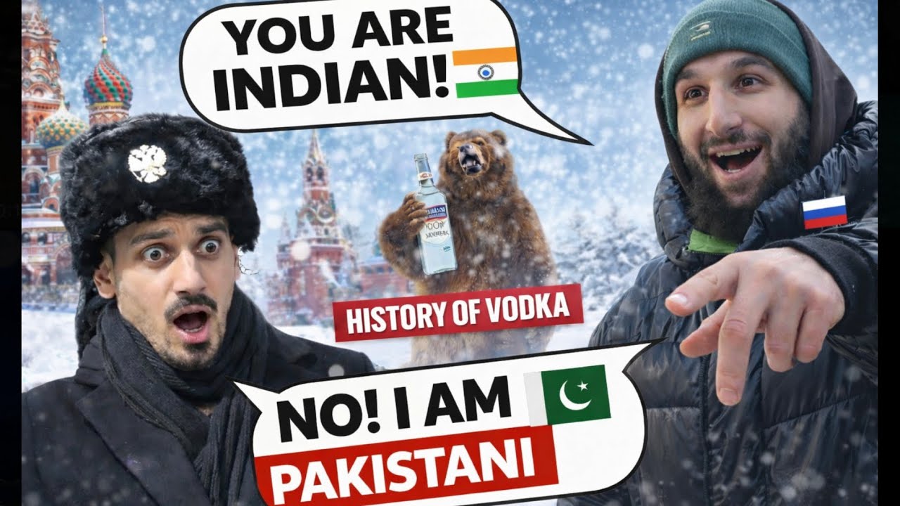Russian 🇷🇺 ￼￼guess I am Indian 🇮🇳 but I am Pakistani 🇵🇰 #russia #india #pakistan #vodka 