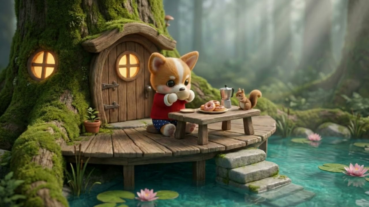 Morning Coffee at the Treehouse | Calming Forest Ambience & Acoustic Pop for Study