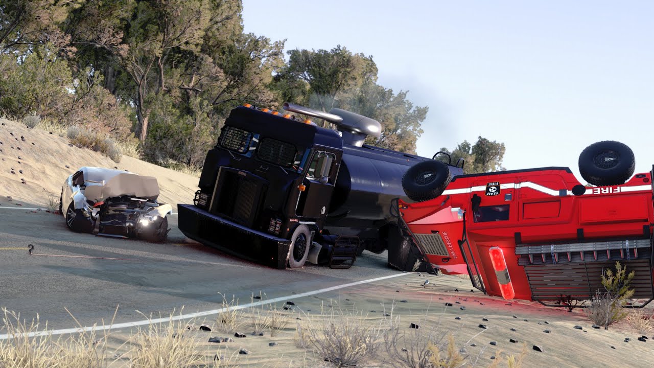 Just Crashes #105 - BeamNG Drive (Ram Plow Madness)