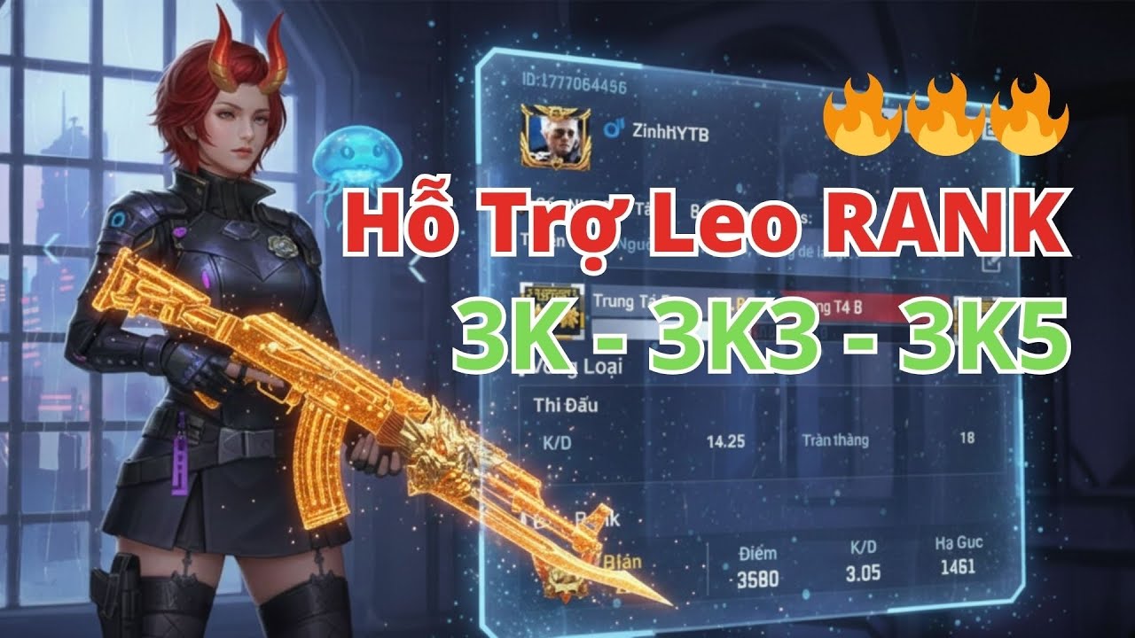 CFL - Hỗ trợ ae leo Rank 3K - 3K3 - 3K5 #crossfirelegends #cfl