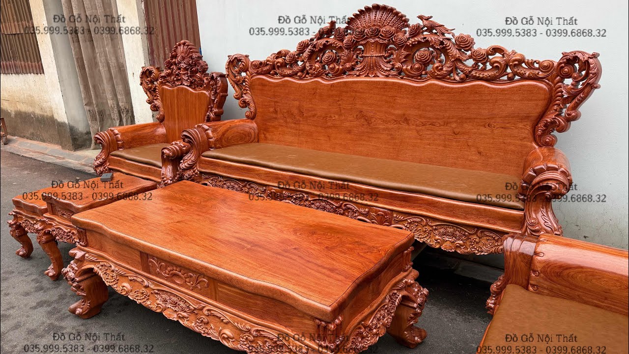 Cảm Giác Ngồi Tựa Trên Bộ Bàn Ghế Hoàng Gia Vách Liền Dày 8cm Miễn Phí Đệm Da Thế Nào ? 