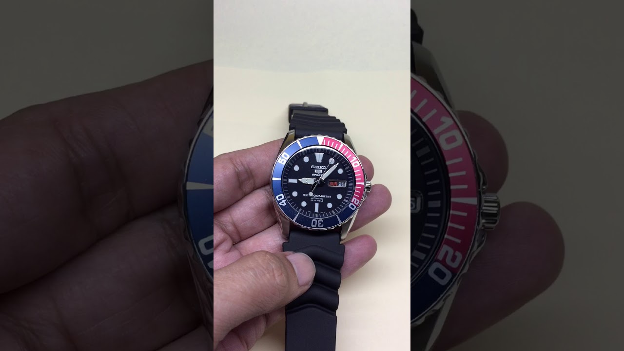 Seiko 5 Sports Sea Urchin SNZF15 Pepsi Bezel 7S36-03C0