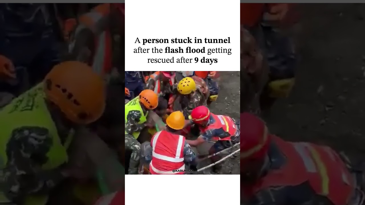 Trapped inside a tunnel after a flash flood, he survived for 9 days before finally being rescued. 😳🙏
