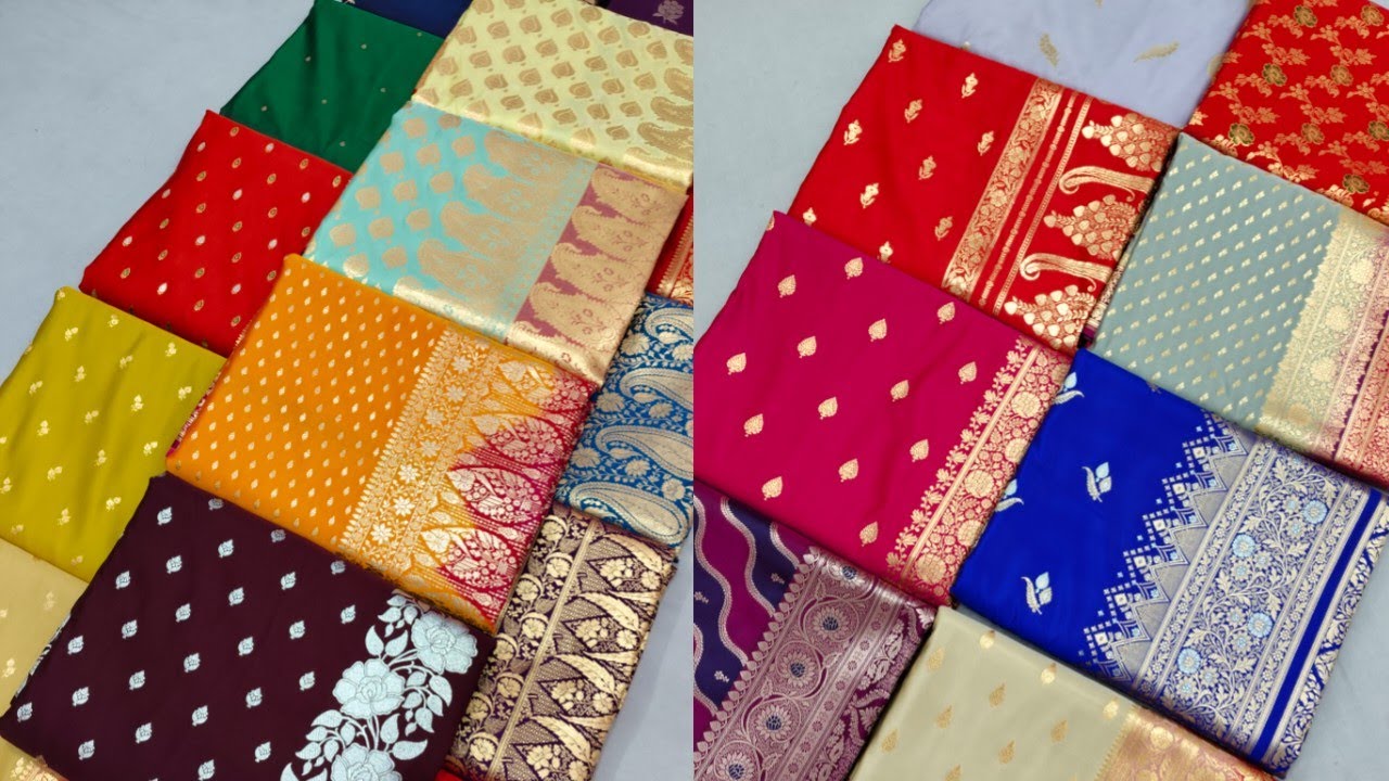 Unique banarasi saree latest design monga silk, pattu silk, rangkat, chiffon, georgette, mashru