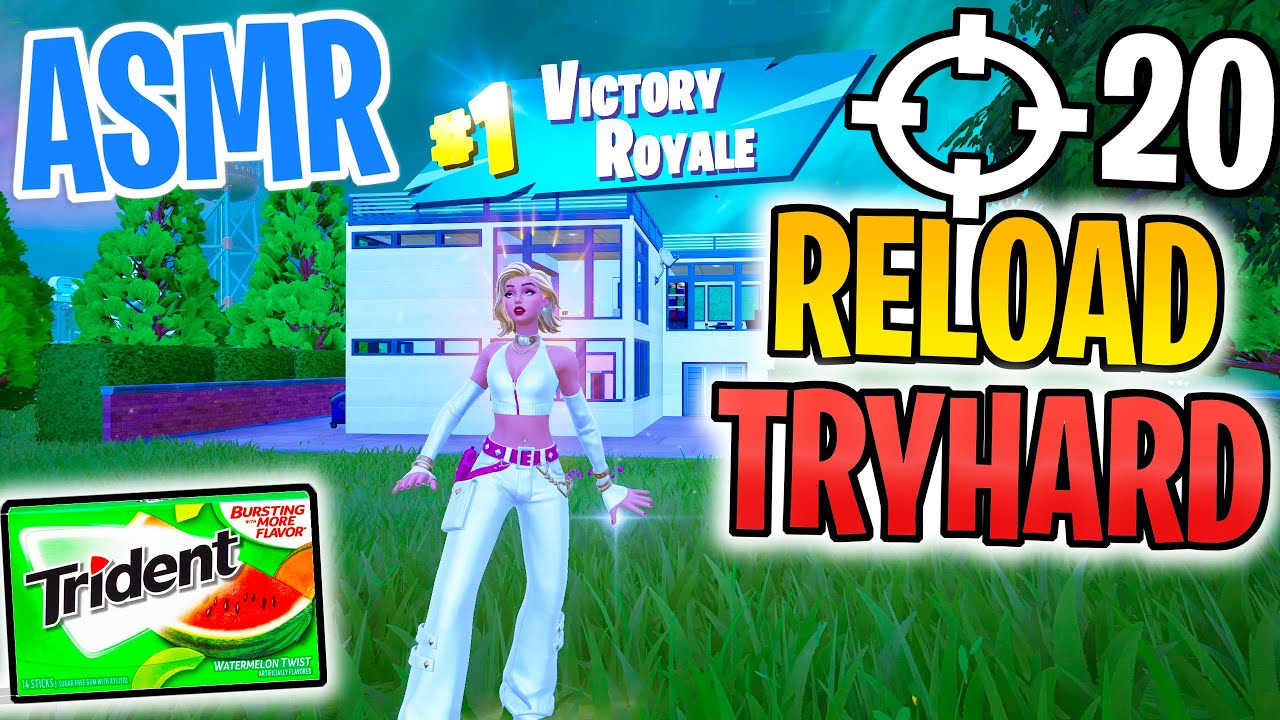 ASMR Gaming 😴 Fortnite Reload Tryhard Win! Relaxing Gum Chewing 🎮🎧 Controller Sounds + Whisper💤