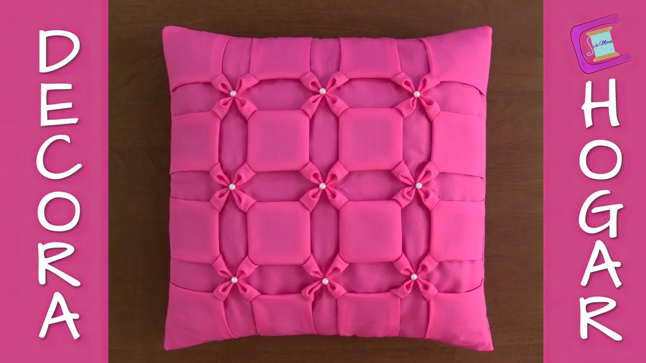 🌷🌷Cojín Drapeado Primavera🌷🌷  SMOCKING CUSHION-CAPITONE-FABRIC MANIPULATION-ALMOFADA CAPITONE