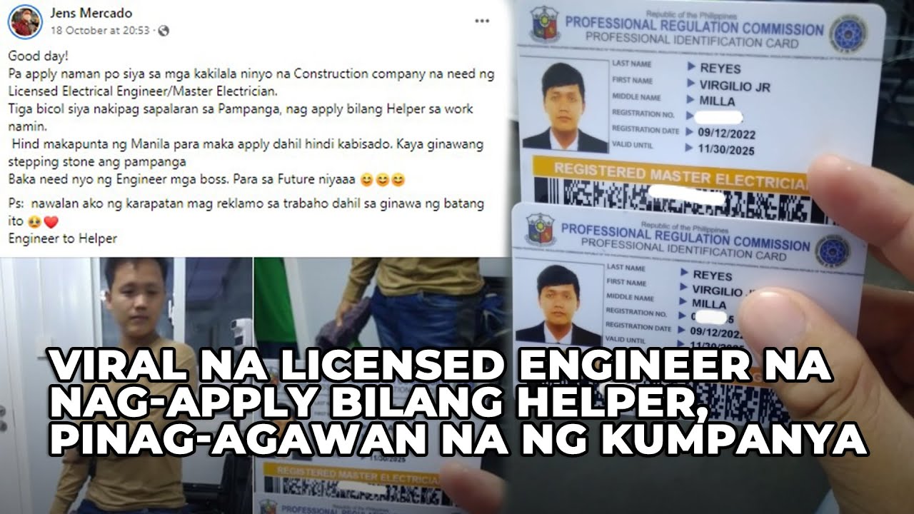 Viral na Licensed Engineer na nag apply bilang helper, pinag agawan na ng kumpanya