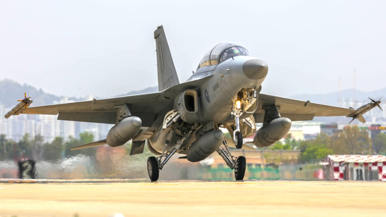 Republic of Korea and U.S. Military Aircraft Takeoff and Land at Gwangju Air Base, South Korea