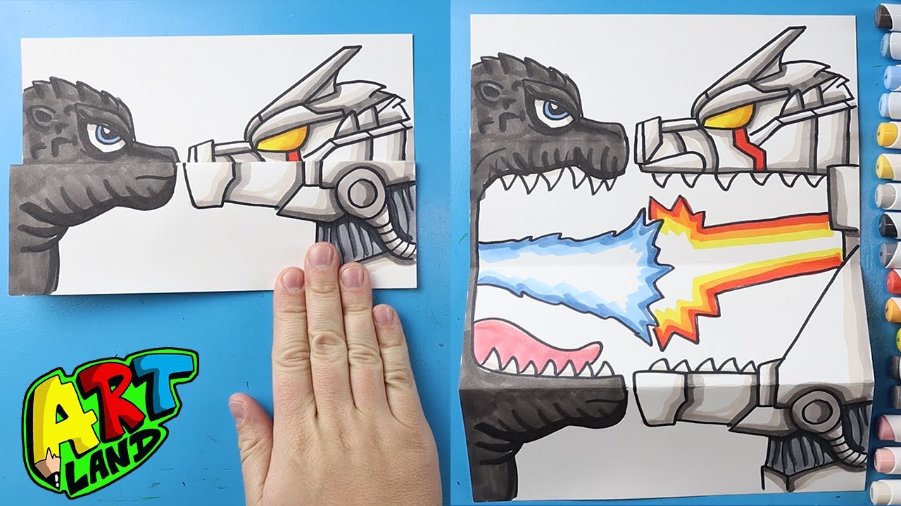 How to Draw Godzilla vs Kiryu Surprise Fold