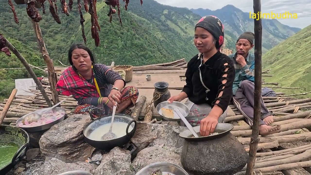cooking stinging nettle || lajimbudha ||