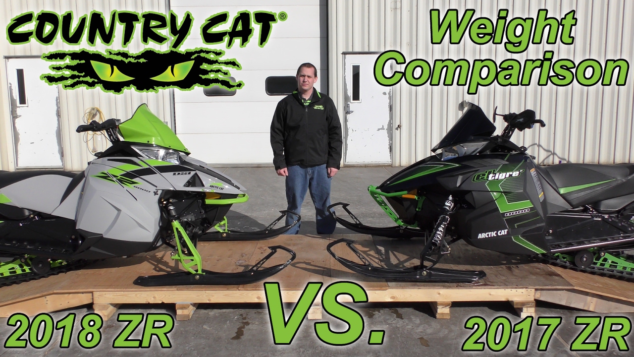 Country Cat - Weight Comparison Between 2018 & 2017 Arctic Cat ZR 8000