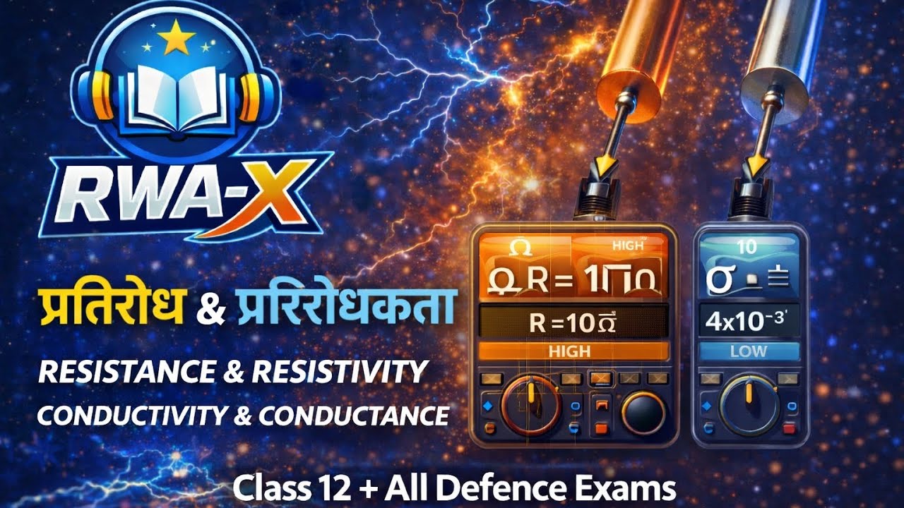 प्रतिरोध & प्रतिरोधकता + चालकता & चालकत्व | Class 12 + All Defence Exams | RWA-X