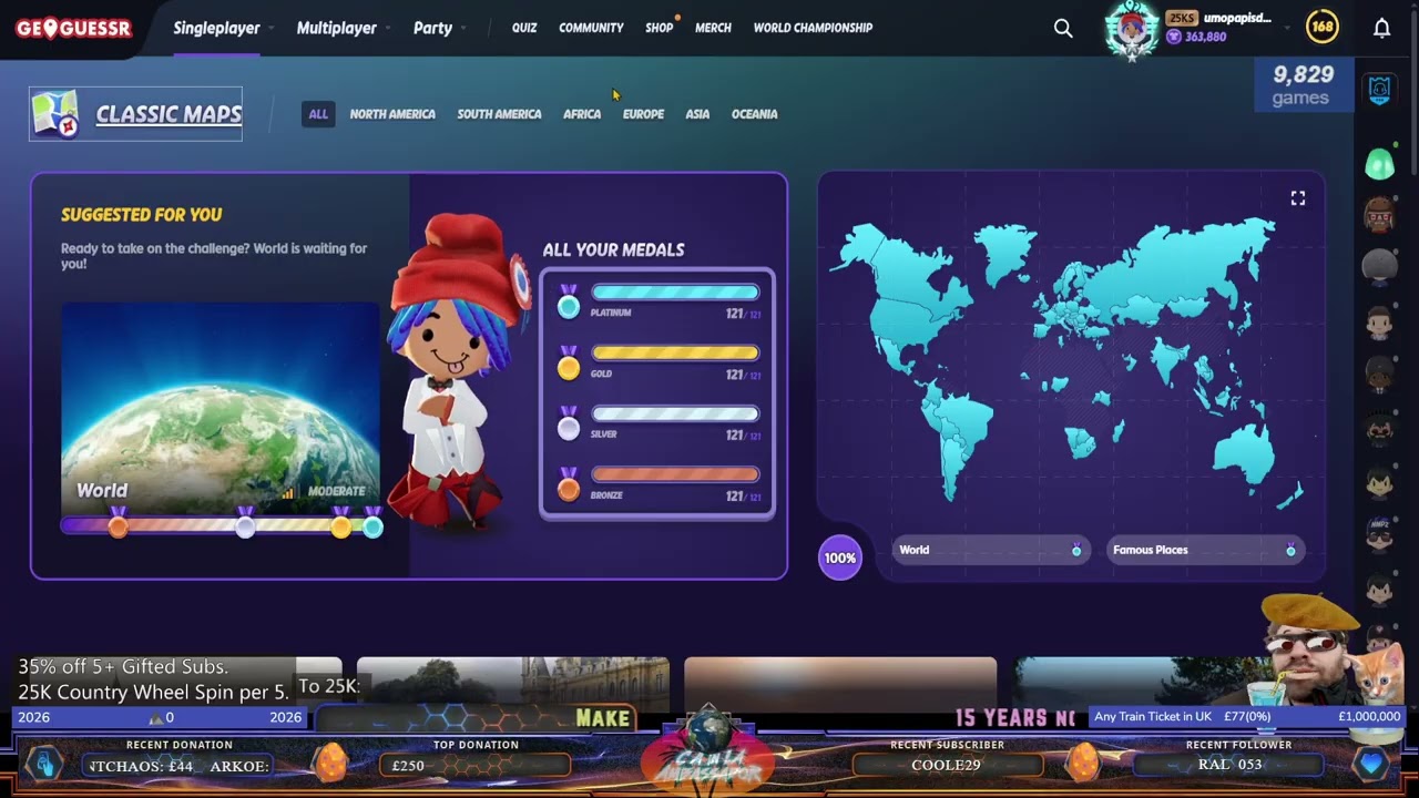 [VOD 1358] Long🌎 Reaching 10,000 Classic Games in Geo.🌎 25K Country Wheel🌏 Madagascar 🌏