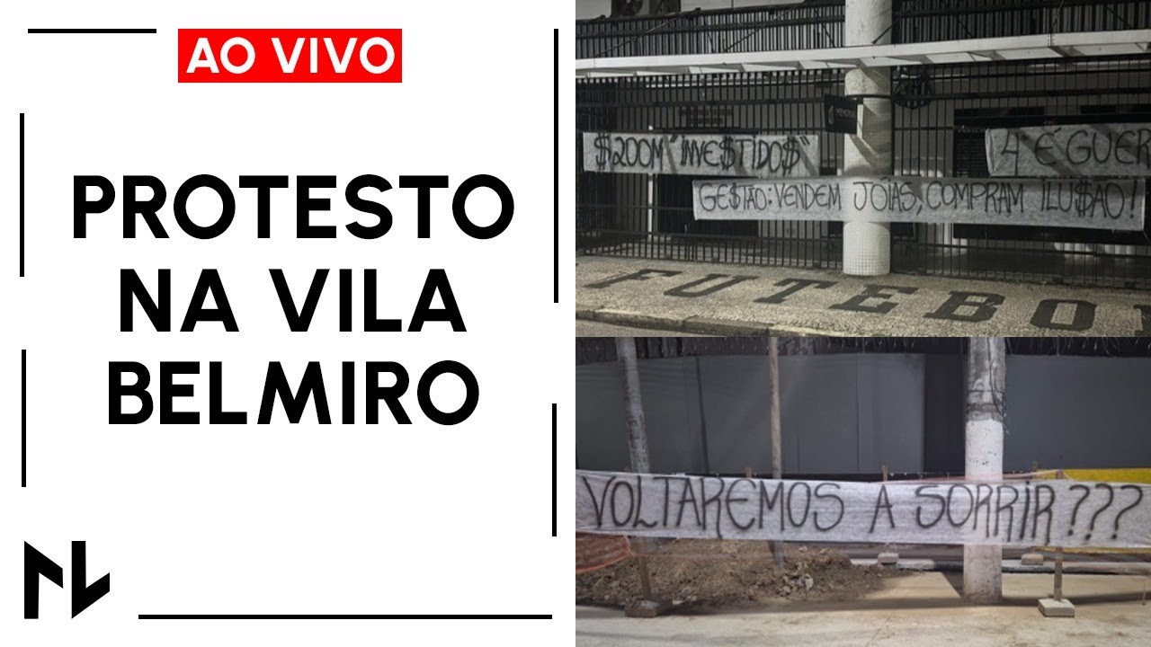 Protesto na Vila Belmiro na véspera do clássico contra o São Paulo