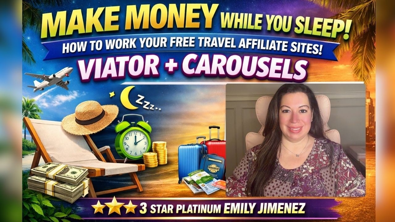 Make Money While You Sleep  How to Work Your FREE Travel Affiliate Sites Viator + Carousels