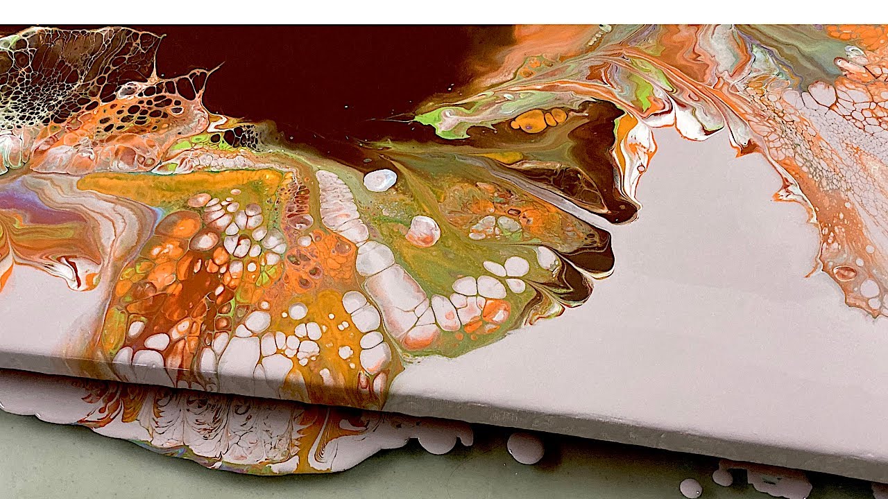 Simple & gorgeous dutch pour with split base, pearl cells & lacing. Acrylic pour painting easy, ASMR