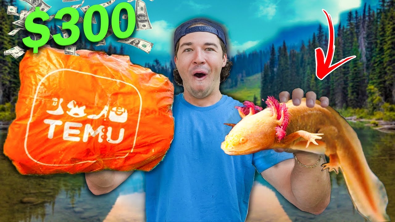 Catching EXOTIC FISH Using TEMU For SALTWATER POND! ($300 Shopping Spree)