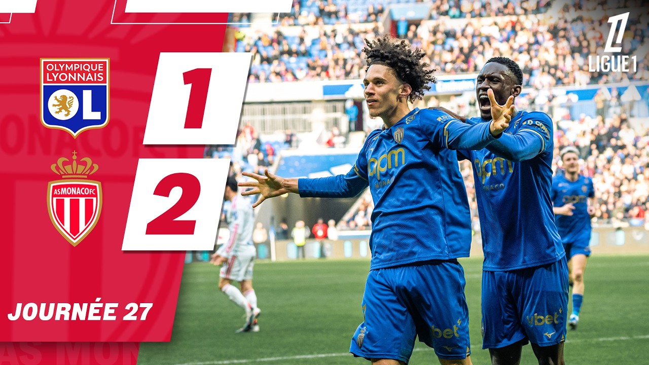 R&eacute;sum&eacute;, OL 1-2 AS Monaco (Akliouche, Balogun) - 27e journ&eacute;e