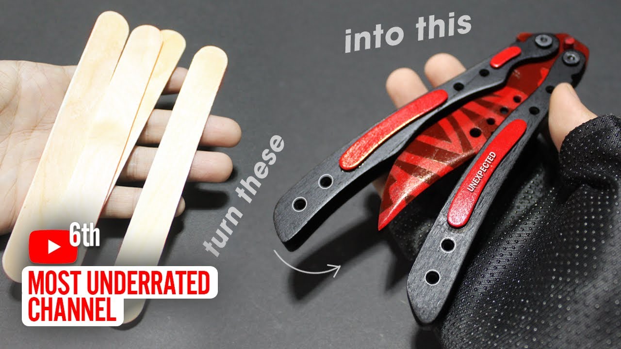 Making my awesome CS:GO Butterfly Knife from Popsicle Sticks