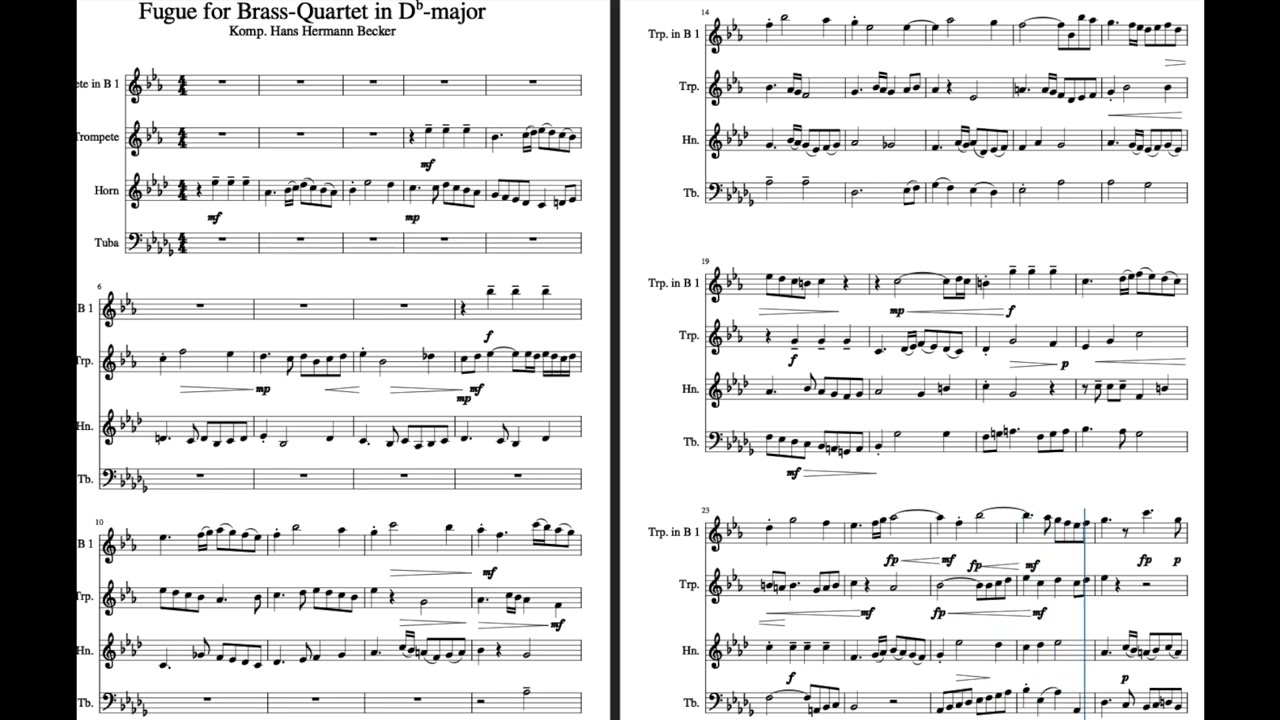 Fugue for Brass Quartet in Db major