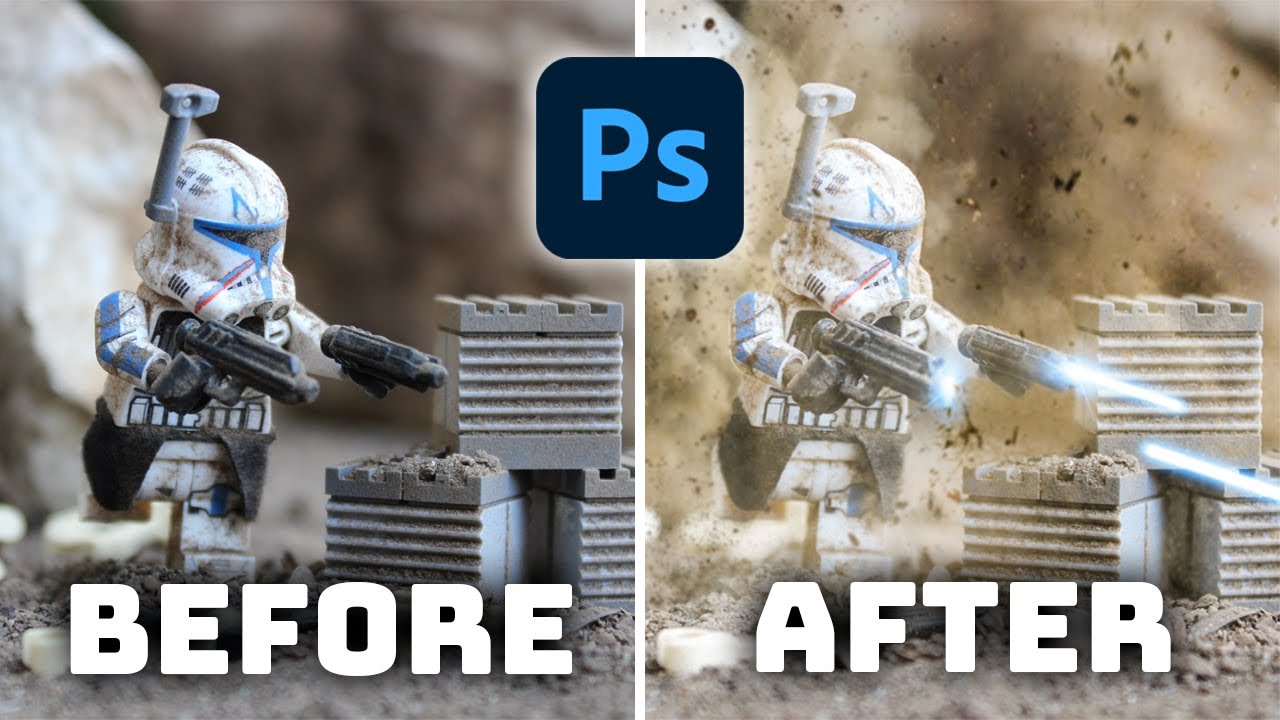 LEGO STAR WARS PHOTOSHOP TUTORIAL - How to add action effects to your shots