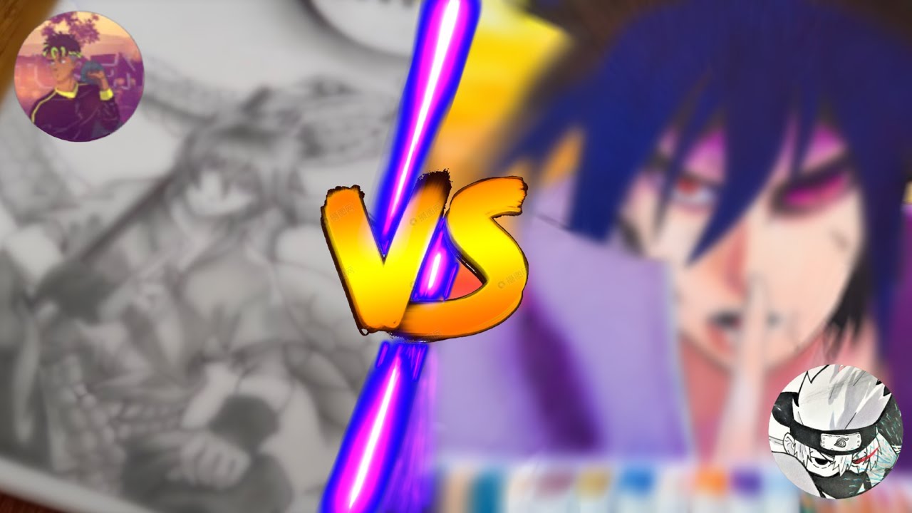 ON S'AFFRONTE en DUEL avec @Tosen sur un dessin NARUTO (speed-coloring Sasuke Uchiha)