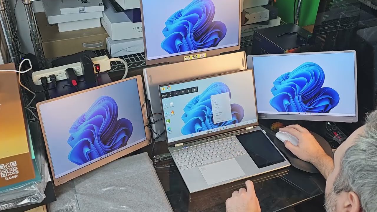 Unboxing & Connection TUTT 16” Quad Screen Extender | Single Cable Setup | 16:10 IPS | Stand-Alone