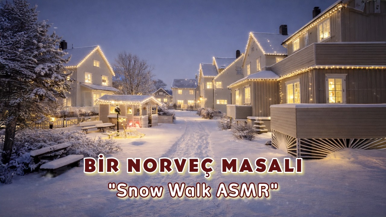 Kar Yağışında Gece Yürüyüşü: Kuzey Kutbu'nda Bir Masal | 4K Snow Walk ASMR ❄️🌙