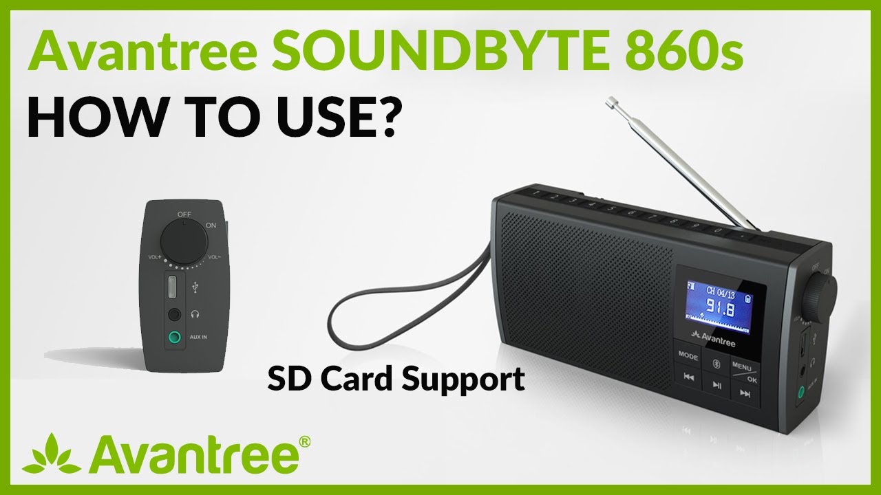 Avantree Soundbyte 860s Bluetooth FM Radio Speaker and SD Card Music Player 3-in-1 - How to Use?