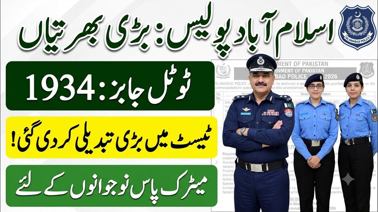 Islamabad Police Jobs 2026 Online Apply | Inspector, ASI & Constable (1934 Vacancies)
