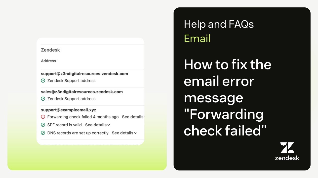 How to fix the email error message 