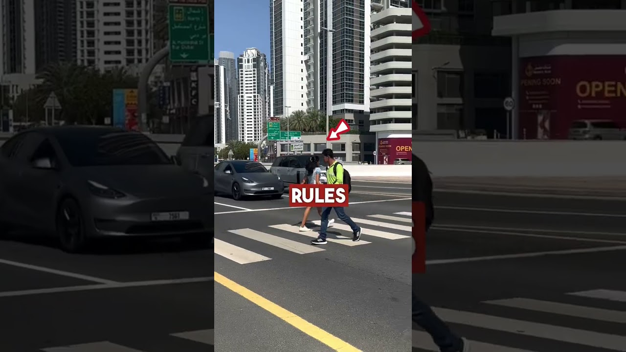 Because Dubai Gives Respect To Pedestrians | Habibi Walk freely on Dubai's Road #shorts #dubai