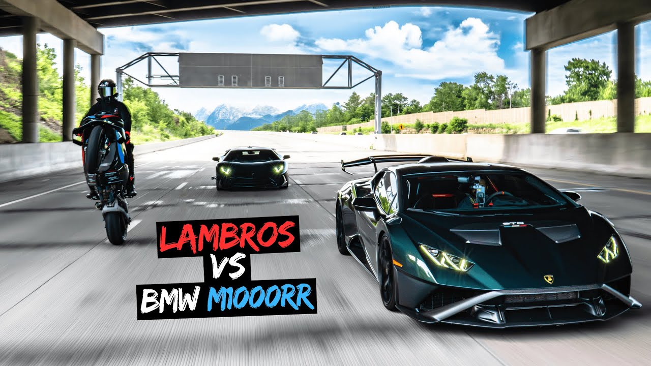 RACING MY RICH SUPERCAR FRIENDS (LAMBROS vs M1000RR)