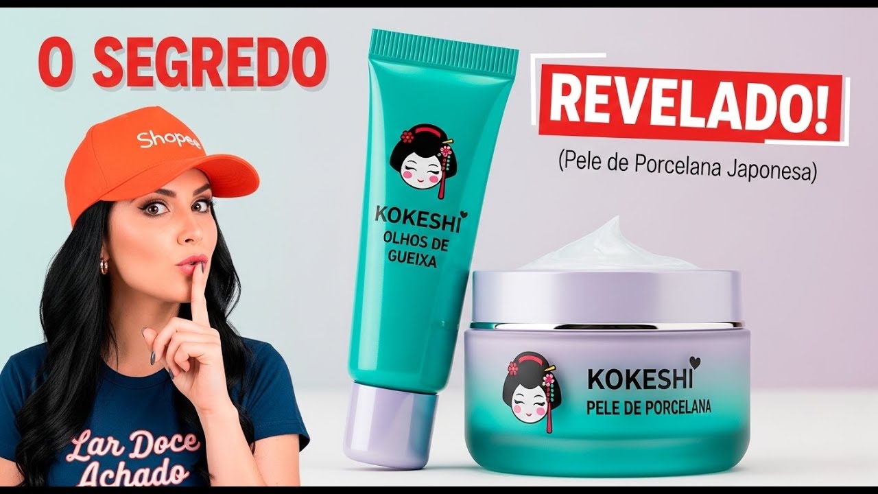 LINK AQUI - O SEGREDO JAPONÊS para PELE de PORCELANA! 🤫 (Kit Renovadores Faciais KOKESHI)