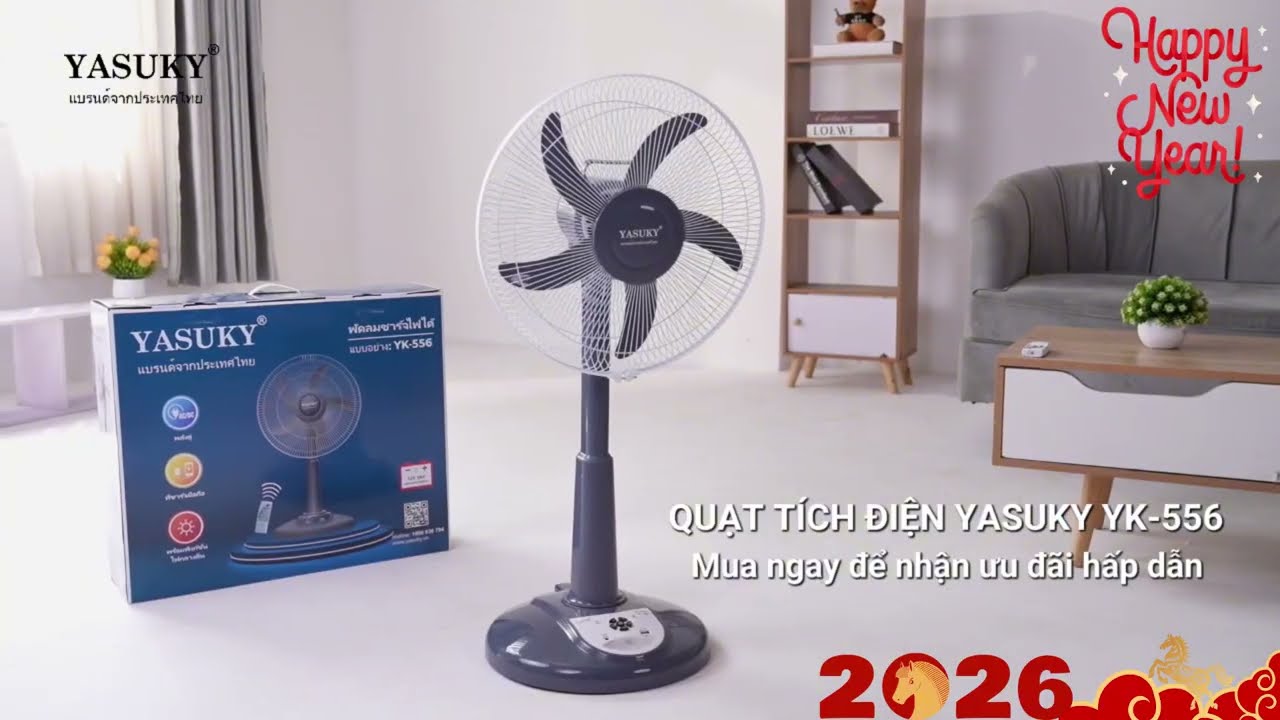 Quạt Tích Điện YASUKY YK-556 | Gió Mạnh, Chạy Khi Mất Điện | Review Chi Tiết