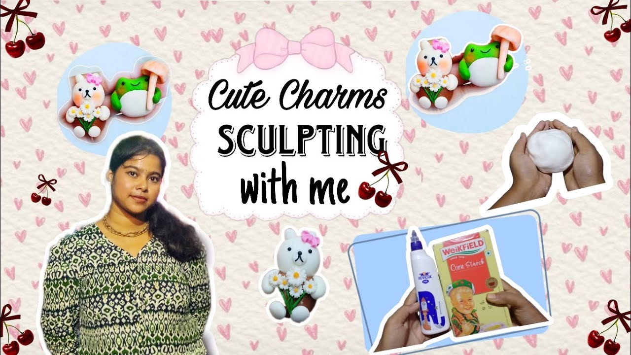 Coldporcelain cute charms sculpting with me #youtube #clay #coldporcelain #charms @Chocohoneyshop