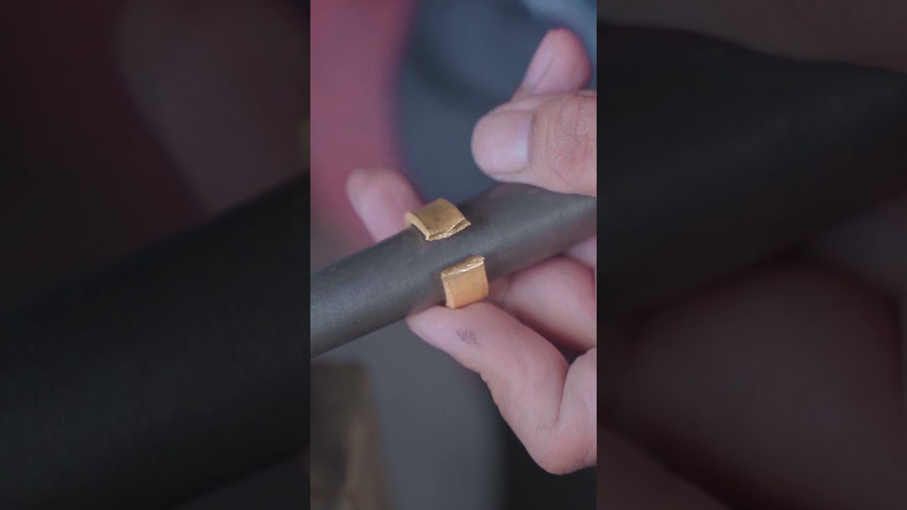 Every mark on this 24K hammered gold ring tells a story &mdash; of fire, skill, and patience.