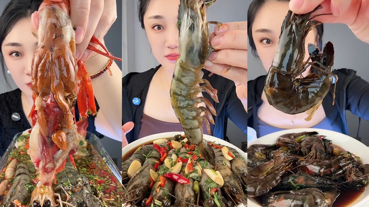 【Yummy】Marinated Seafood Platter + Black Tiger Shrimp🦞🦐🐚🦪🌶🍋🧄#mukbang#asmr#Seafood