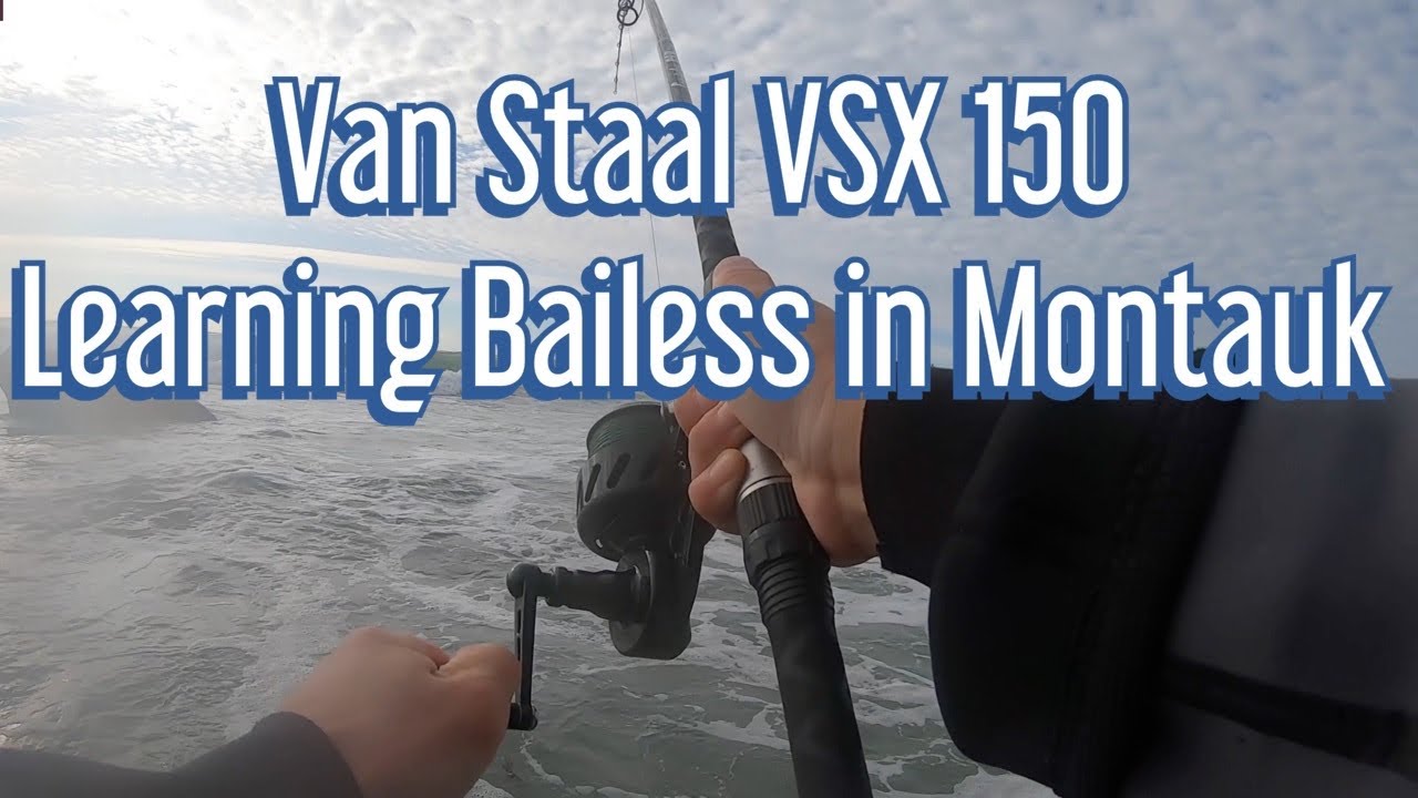 Van Staal VSX - Learning how to use a Bailess Reel at Montauk Striper Fishing