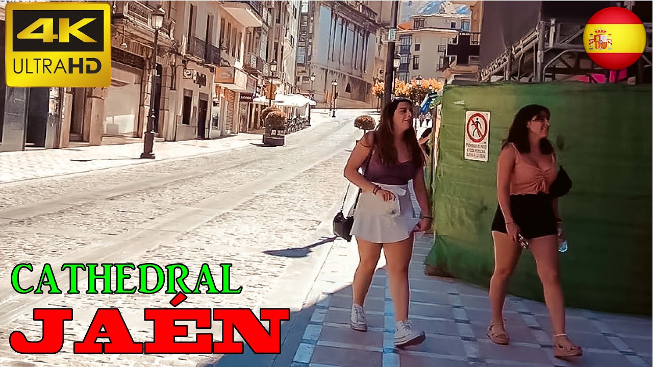 Jaen, Andalucia, Spain, Cathedral de Jaén - 4k UHD 60fps - walking tour - with historical Subtitles